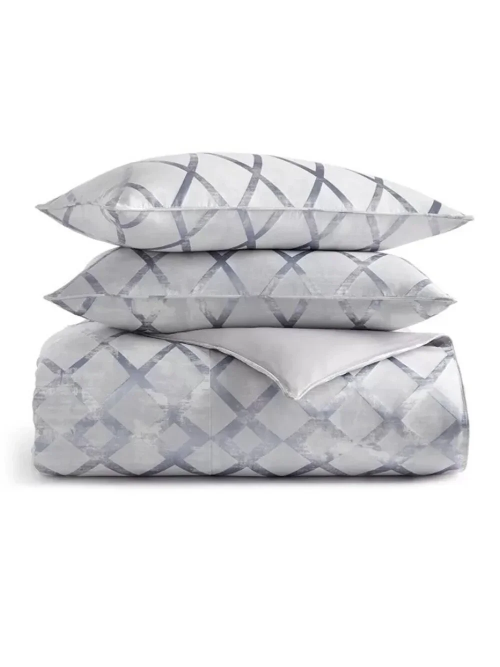 Hotel Collection Dimensional Comforter Set Full Queen Blue MSRP $550